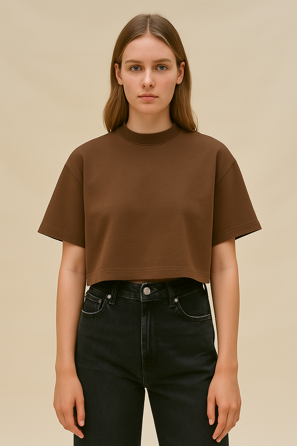 Cropped T-shirt - Espresso