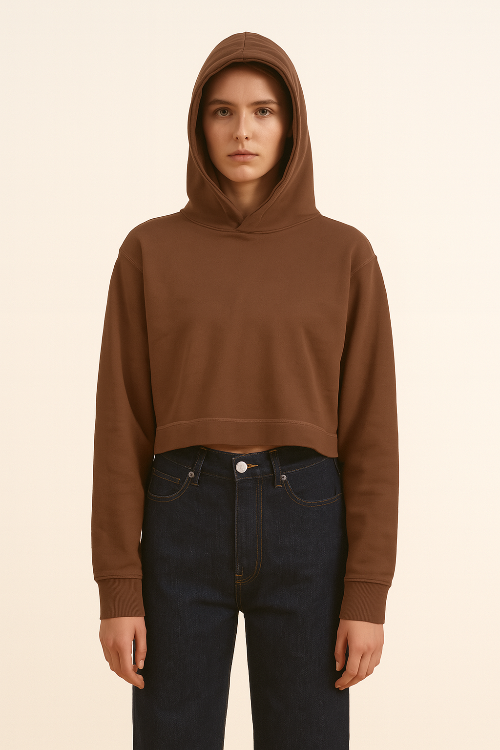 Cropped Hoodie - Espresso Brown