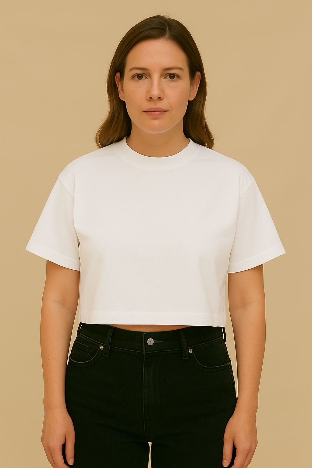 Cropped T-shirt - Soft White